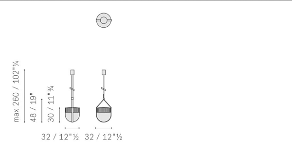 Lampada a sospensione in metallo e vetro POLTRONA FRAU XI fabbrica POLTRONA FRAU dall'Italia. Foto №9