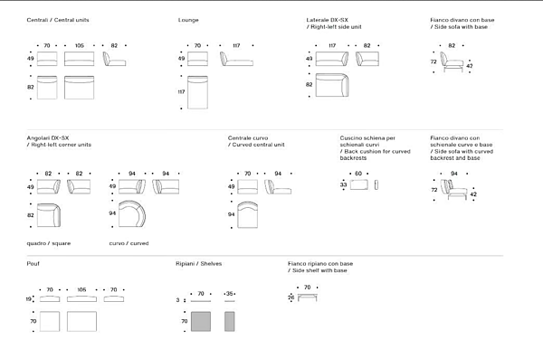 Divano angolare in tessuto con schienale imbottito Saba Rendez Vous fabbrica SABA dall'Italia. Foto №18