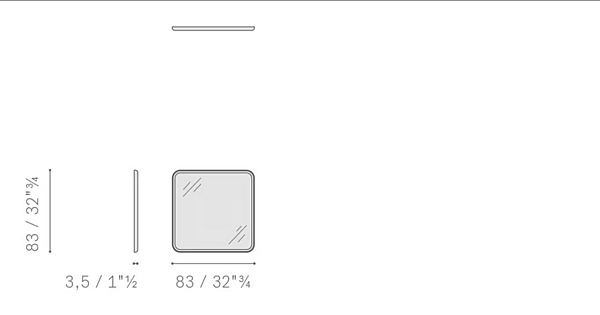 Specchio quadrato con cornice in legno POLTRONA FRAU DUO fabbrica POLTRONA FRAU dall'Italia. Foto №4