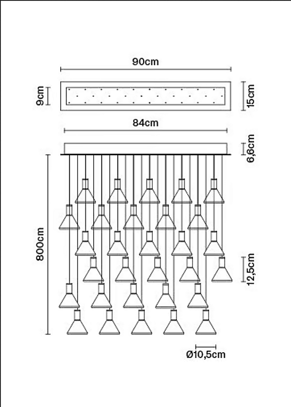 Lampada a sospensione in vetro borosilicato LED Multispot Polair Fabbian fabbrica Fabbian dall'Italia. Foto №10