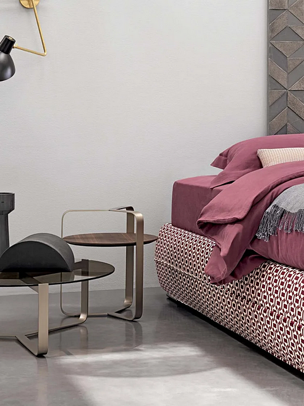 Letto matrimoniale in tessuto con pannello imbottito Flou Mandarine fabbrica Flou dall'Italia. Foto №6