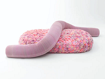 Pouf in feltro con rivestimento removibile Metamorfosi Chromodoro PAOLA LENTI M303A