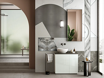 Unità lavabo singola in legno con ante ARTELINEA FUSION AL 600, AL 606