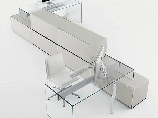 Scrivania in cristallo con ripiani AIR UP Gallotti&Radice fabbrica Gallotti & Radice dall'Italia. Foto №2