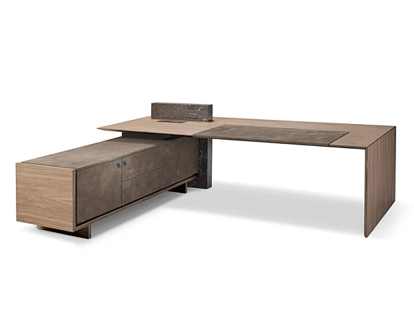 Scrivania angolare in legno e marmo I 4 Mariani Cartesiano fabbrica i 4 Mariani dall'Italia. Foto №1