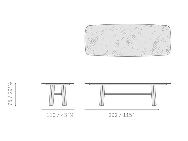 Tavolo da pranzo in marmo Duo POLTRONA FRAU fabbrica POLTRONA FRAU dall'Italia. Foto №10