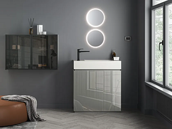 Unità lavabo in cristallo da terra con lavabo integrato ARTELINEA FUSION AL 603