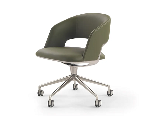 Poltrona da ufficio in pelle con base a 5 razze e ruote Alma FLEXFORM 29813 fabbrica FLEXFORM dall'Italia. Foto №2