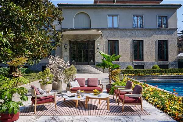 Divano a due posti in tessuto da giardino CASSINA Dine Out fabbrica CASSINA dall'Italia. Foto №3
