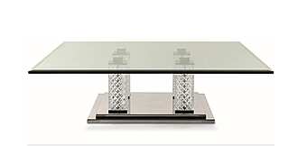 Tavolino centrale con piano in vetro fabbrica ZANABONI dall'Italia