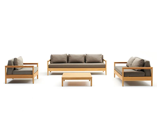 Tavolino da giardino quadrato in teak VARASCHIN collezione Bali 228P1A, 228P2A fabbrica VARASCHIN dall'Italia. Foto №3