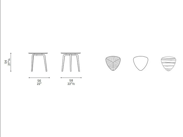 Tavolino da caffè triangolare in frassino Fiorile POLTRONA FRAU fabbrica POLTRONA FRAU dall'Italia. Foto №5