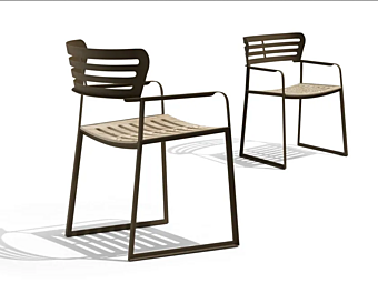 Sedia da giardino con braccioli in metallo GIORGETTI Gea 87041
