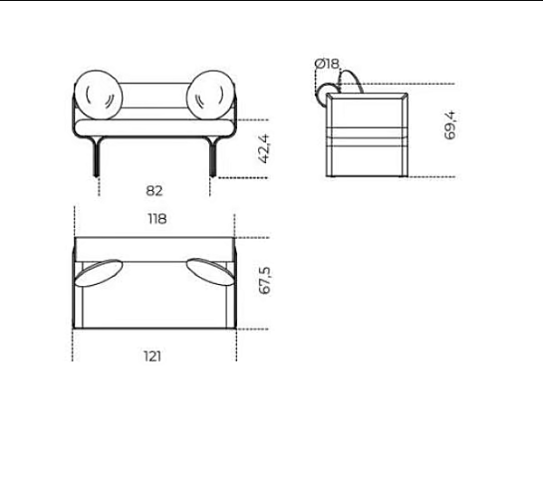 Divano piccolo in pelle Stami Gallotti&Radice fabbrica Gallotti & Radice dall'Italia. Foto №6