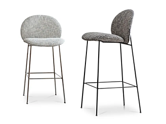 Sgabello in tessuto alto con schienale Saba Ola