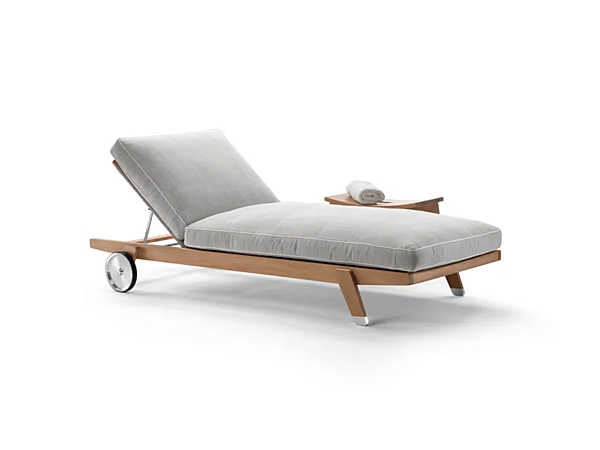 Lettino prendisole in iroko con ruote FLEXFORM Hora Sexta fabbrica FLEXFORM dall'Italia. Foto №4
