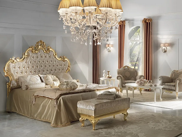 Letto matrimoniale in legno con testata imbottita DIAMANTE CASA +39 2102 fabbrica CASA +39 dall'Italia. Foto №2