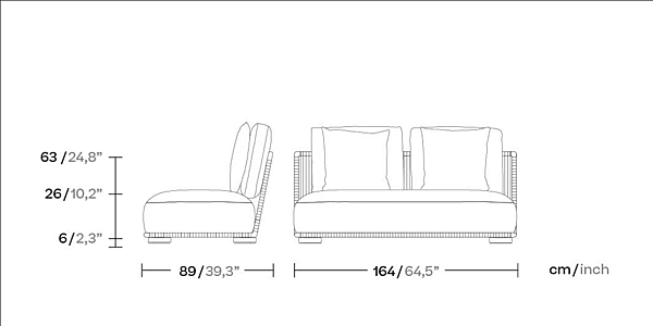 Divano angolare in tessuto da giardino KETTAL Grand Bitta KS7003400, KS7003300, KS7003500 fabbrica KETTAL dall'Italia. Foto №7