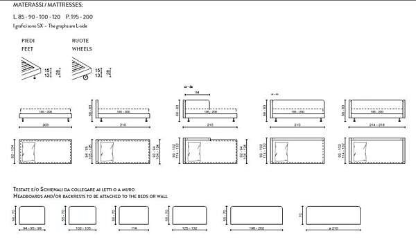 Divano letto in tessuto con schienale imbottito Duomo Design Monos fabbrica Duomo Design dall'Italia. Foto №9