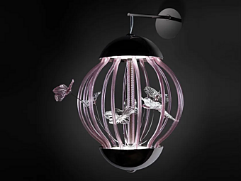 Lampada da parete in vetro LED con gabbia MULTIFORME AP2023