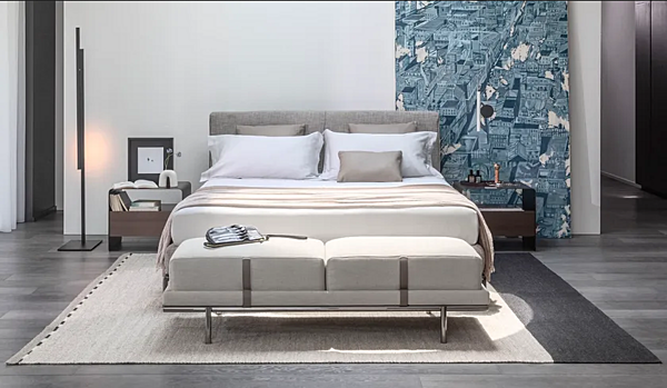 Letto matrimoniale in tessuto con copertura removibile Flou Icon fabbrica Flou dall'Italia. Foto №2