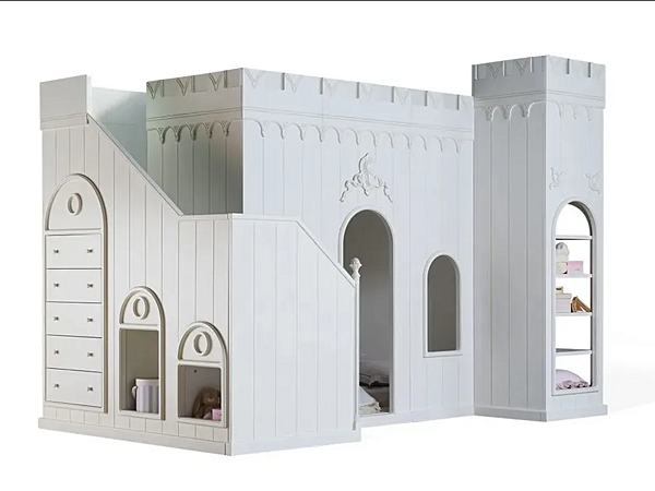 Set letto in legno Savio Firmino 3760 con testiera imbottita 3184CST A fabbrica SAVIO FIRMINO dall'Italia. Foto №1