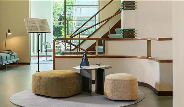 Pouf con rivestimento sfoderabile in tessuto Pierre Flou fabbrica Flou dall'Italia. Foto №9