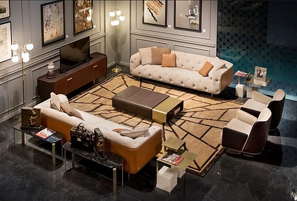 Pouf in pelle tavolino da caffè Cigar FORMITALIA fabbrica FORMITALIA dall'Italia. Foto №5