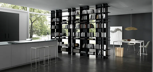Libreria bifacciale da terra a soffitto in eucalipto MODULNOVA Blade fabbrica Modulnova dall'Italia. Foto №2