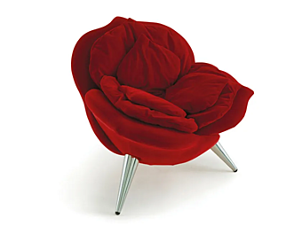 Poltrona in velluto Edra Rose 443381 FLWR10