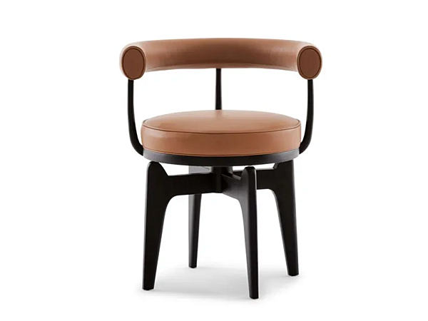 Poltrona girevole in pelle con braccioli CASSINA Indochine fabbrica CASSINA dall'Italia. Foto №1