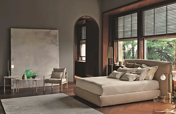 Letto matrimoniale imbottito Amal Flou fabbrica Flou dall'Italia. Foto №6