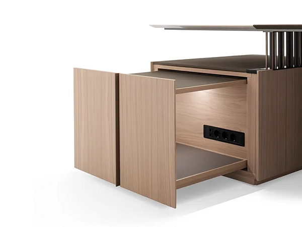 Scrivania rettangolare con base in noce e top in marmo GIORGETTI G-CODE 71200, 71205 fabbrica GIORGETTI dall'Italia. Foto №4
