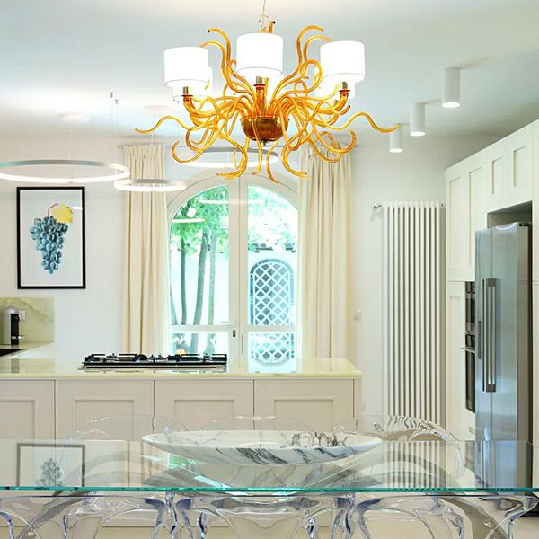 Светильник из муранского стекла ручной работы TOURBILLON MULTIFORME LP0505-6-A2 fabbrica MULTIFORME dall'Italia. Foto №9