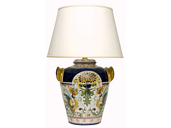 Lampada da tavolo in ceramica Armi L_Antica Deruta AR/1045/B/L/45