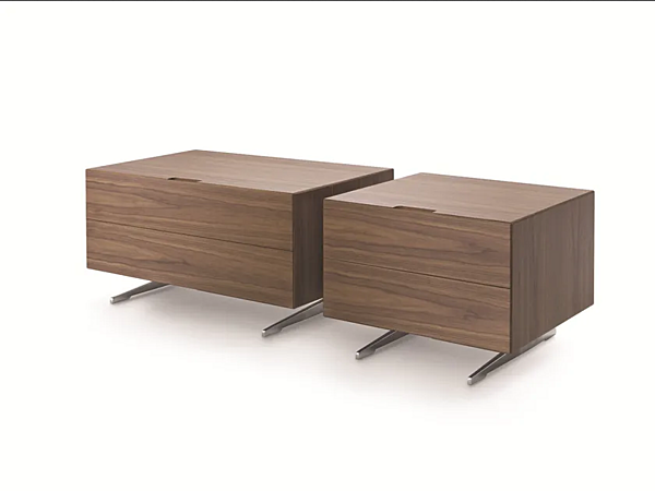 Tavolino da notte rettangolare in noce con cassetti FLEXFORM PIUMA fabbrica FLEXFORM dall'Italia. Foto №1