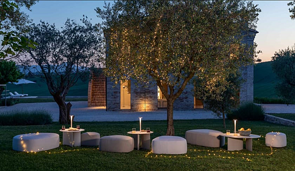 Pouf con rivestimento sfoderabile in tessuto Pierre Flou fabbrica Flou dall'Italia. Foto №8