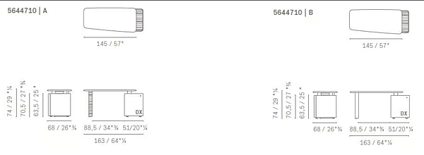 Scrivania esecutiva rettangolare in pelle conciata con ripiani POLTRONA FRAU TRUST 5644710 5644710 A, 5644710 B fabbrica POLTRONA FRAU dall'Italia. Foto №4