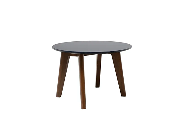 Tavolino da caffè rotondo in legno con piano in pietra lavica Edgar CHELINI fabbrica CHELINI dall'Italia. Foto №2