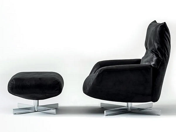 Poltrona girevole in pelle con braccioli Chiara Edra CHR010 fabbrica EDRA dall'Italia. Foto №10