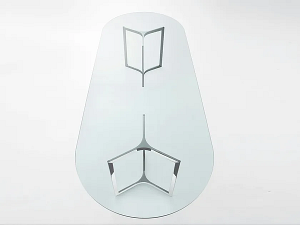 Tavolo da soggiorno ovale in vetro e acciaio inox Raj Light Gallotti&Radice fabbrica Gallotti & Radice dall'Italia. Foto №1