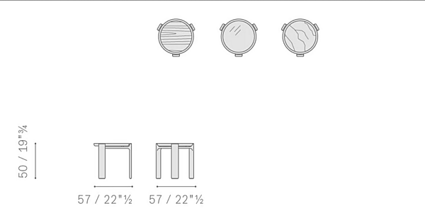 Tavolino da caffè rotondo in vetro POLTRONA FRAU DUO fabbrica POLTRONA FRAU dall'Italia. Foto №12