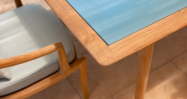 Tavolo rettangolare da giardino in teak con piano in stoneware POLTRONA FRAU The Secret Garden fabbrica POLTRONA FRAU dall'Italia. Foto №10