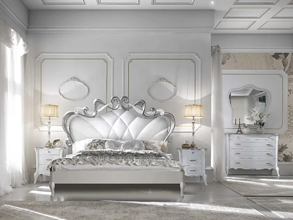 Letto matrimoniale in legno con testata imbottita CASA +39 BEATRICE 7802, 7803 fabbrica CASA +39 dall'Italia. Foto №2