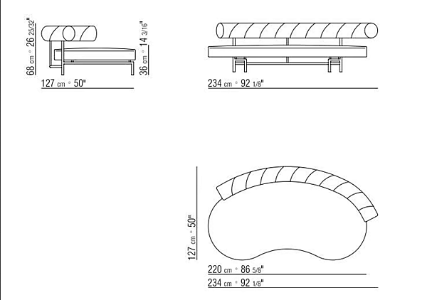 Divano curvo in tessuto Supermax FLEXFORM fabbrica FLEXFORM dall'Italia. Foto №13