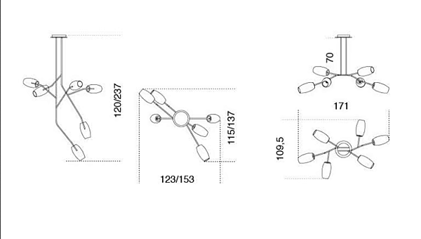 Lampada a sospensione in cristallo LED Diantha Gallotti&Radice fabbrica Gallotti & Radice dall'Italia. Foto №5