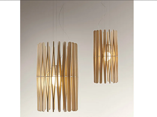 Lampada a sospensione in legno Stick Fabbian F23 A01 69 fabbrica Fabbian dall'Italia. Foto №2