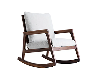 Poltrona a dondolo con braccioli in tessuto MOMENTO T 102 DALE fabbrica DALE dall'Italia