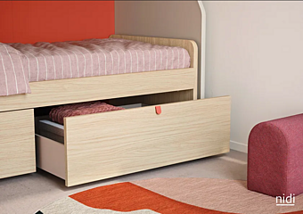 Letto matrimoniale con testiera imbottita Nidi Ergo fabbrica nidi dall'Italia