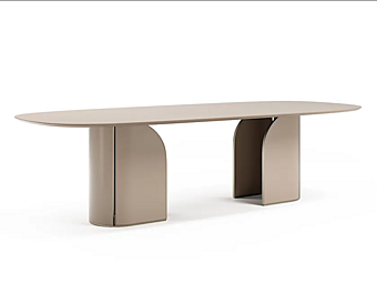 Tavolo da pranzo ovale in legno rivestito in pelle Duna Capital Collection DUN.TA Tavolo da pranzo ovale in legno rivestito in pelle Duna Capital Collection DUN.TA fabbrica Capital Collection dall'Italia